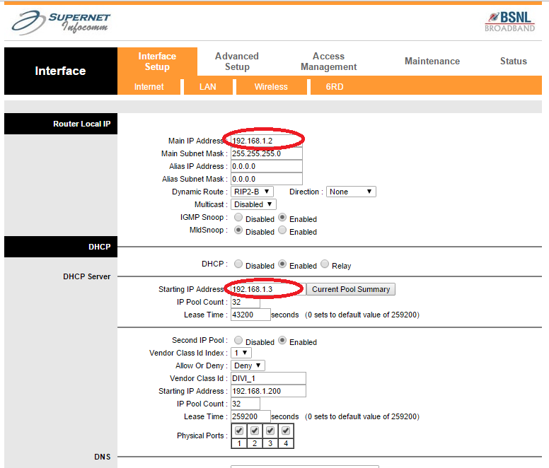 frontier router ip address